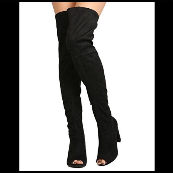 My Delicious peep-toe boots,  color black - Picture 9 of 9